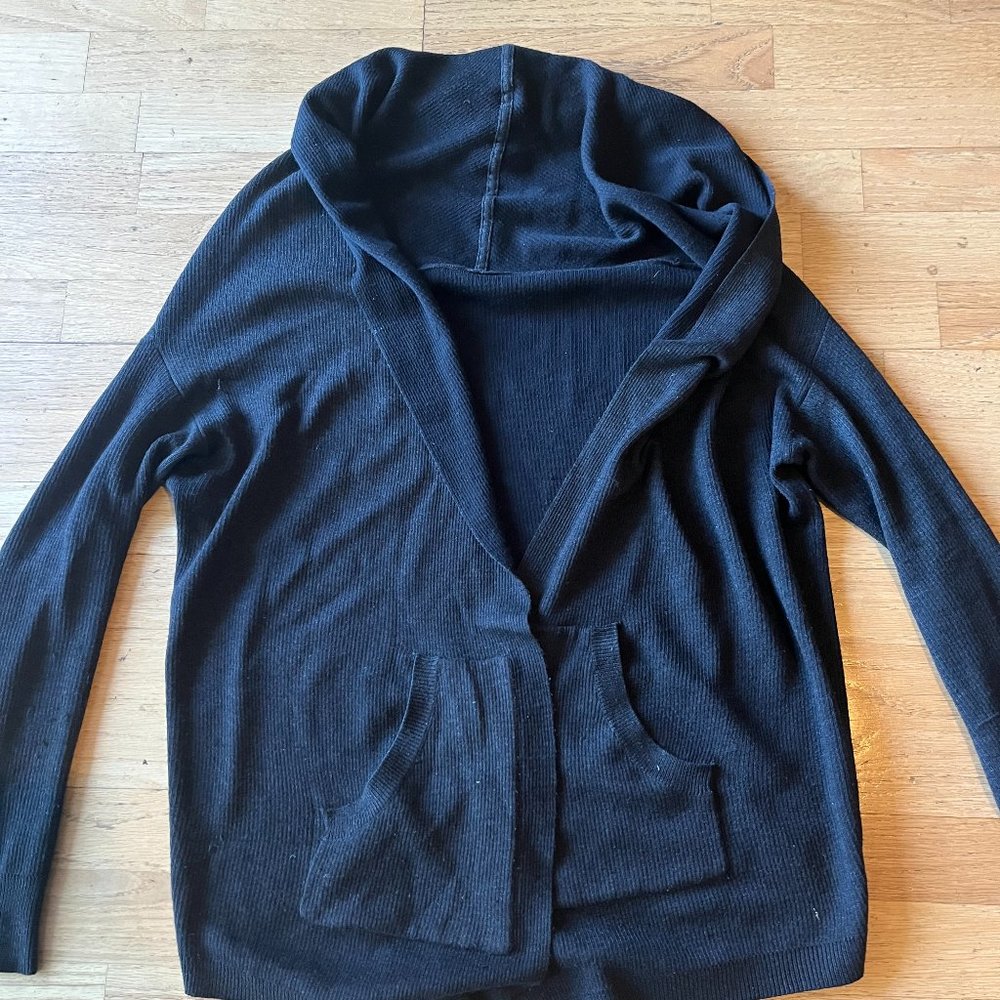 LULULEMON OPEN FRONT CARDIGAN REVERSIBLE BLACK GREY